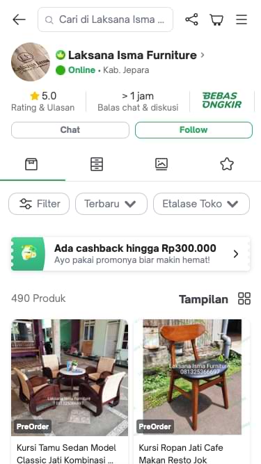 Tokopedia Laksana Isma Furniture